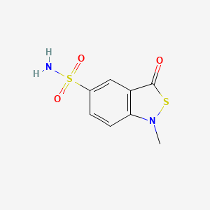 molecular formula C8H8N2O3S2 B10759974 1-Methyl-3-oxo-1,3-dihydro-benzo[c]isothiazole-5-sulfonic acid amide 