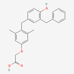 molecular formula C24H24O4 B10760001 [4-(3-Benzyl-4-hydroxybenzyl)-3,5-dimethylphenoxy]acetic acid 