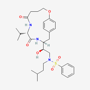 N-{(2R)-2-Hydroxy-2-[(8S,11S)-8-isopropyl-6,9-dioxo-2-oxa-7,10-diazabicyclo[11.2.2]heptadeca-1(15),13,16-trien-11-YL]ethyl}-N-isopentylbenzenesulfonamide