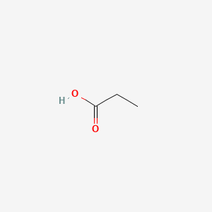 molecular formula C3H6O2<br>C3H6O2<br>CH3CH2COOH B10760051 Propionic Acid CAS No. 68990-37-4