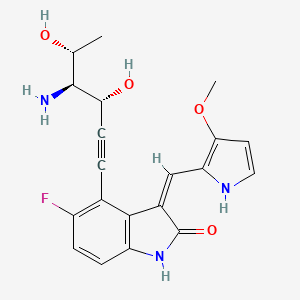 4-((3R,4S,5R)-4-Amino-3,5-dihydroxy-hex-1-ynyl)-5-fluoro-3-[1-(3-methoxy-1H-pyrrol-2-YL)-meth-(Z)-ylidene]-1,3-dihydro-indol-2-one