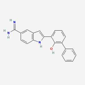 molecular formula C21H17N3O B10760131 2-(2-Hydroxy-biphenyl-3-yl)-1H-indole-5-carboxamidine 