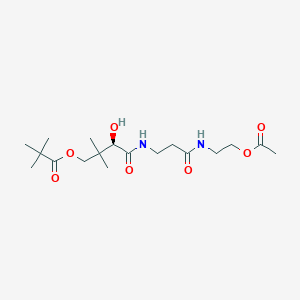 molecular formula C18H32N2O7 B10760204 Pantothenyl-aminoethanol-acetate pivalic acid 