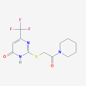 molecular formula C12H14F3N3O2S B10760218 2-[(2-Oxo-2-piperidin-1-ylethyl)thio]-6-(trifluoromethyl)pyrimidin-4(1H)-one 