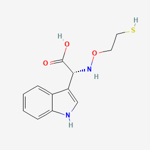 molecular formula C12H14N2O3S B10760274 (1H-Indol-3-YL)-(2-mercapto-ethoxyimino)-acetic acid 