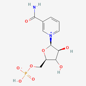 [(2R,4S,5R)-5-(3-carbamoylpyridin-1-ium-1-yl)-3,4-dihydroxyoxolan-2-yl]methyl hydrogen phosphate