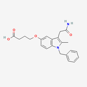 molecular formula C22H24N2O4 B10760306 4-(1-Benzyl-3-carbamoylmethyl-2-methyl-1H-indol-5-yloxy)-butyric acid 