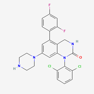 1-(2,6-Dichlorophenyl)-5-(2,4-difluorophenyl)-7-piperazin-1-YL-3,4-dihydroquinazolin-2(1H)-one