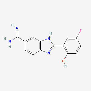 2-{5-[Amino(iminio)methyl]-1H-benzimidazol-2-YL}-4-fluorobenzenolate