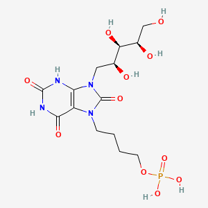 4-{2,6,8-Trioxo-9-[(2S,3R,4R)-2,3,4,5-tetrahydroxypentyl]-1,2,3,6,8,9-hexahydro-7H-purin-7-YL}butyl dihydrogen phosphate