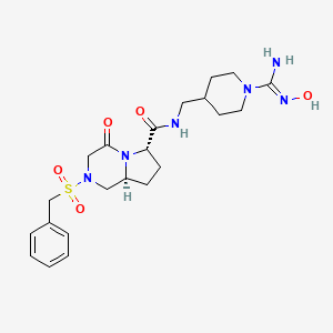 4-Oxo-2-phenylmethanesulfonyl-octahydro-pyrrolo[1,2-A]pyrazine-6-carboxylic acid [1-(N-hydroxycarbamimidoyl)-piperidin-4-ylmethyl]-amide