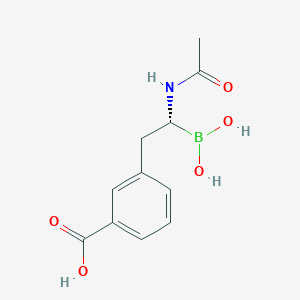 molecular formula C11H14BNO5 B10760448 1(R)-1-Acetamido-2-(3-carboxyphenyl)ethyl boronic acid 