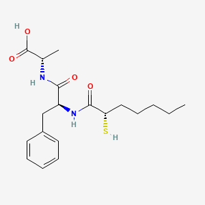 molecular formula C19H28N2O4S B10760455 [2(R,S)-2-Sulfanylheptanoyl]-phe-ala 