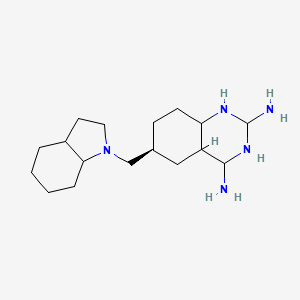 molecular formula C17H33N5 B10760473 (6S)-6-(2,3,3a,4,5,6,7,7a-octahydroindol-1-ylmethyl)-1,2,3,4,4a,5,6,7,8,8a-decahydroquinazoline-2,4-diamine 