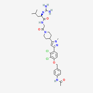 2-Guanidino-4-methyl-pentanoic acid [2-(4-{5-[4-(4-acetylamino-benzyloxy)-2,3-dichloro-phenyl]-2-methyl-2H-pyrazol-3-YL}-piperidin-1-YL)-2-oxo-ethyl]-amide