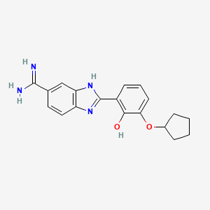 2-{5-[Amino(iminio)methyl]-1H-benzimidazol-2-YL}-6-(cyclopentyloxy)benzenolate