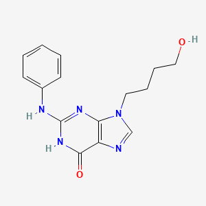 molecular formula C15H17N5O2 B10760528 9-(4-Hydroxybutyl)-N2-phenylguanine CAS No. 161363-19-5