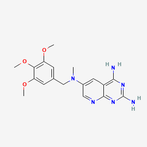 molecular formula C18H22N6O3 B10760535 2,4-Diamino-6-[N-(3',4',5'-trimethoxybenzyl)-N-methylamino]pyrido[2,3-D]pyrimidine 