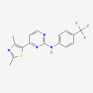 molecular formula C16H13F3N4S B10760557 4-(2,4-Dimethyl-1,3-thiazol-5-YL)-N-[4-(trifluoromethyl)phenyl]pyrimidin-2-amine 