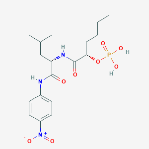 molecular formula C18H28N3O8P B10760616 (S)-2-(Phosphonoxy)caproyl-L-leucyl-P-nitroanilide 