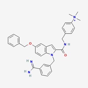 molecular formula C34H36N5O2+ B10760624 [4-({[5-Benzyloxy-1-(3-carbamimidoyl-benzyl)-1H-indole-2-carbonyl]-amino}-methyl)-phenyl]-trimethyl-ammonium 