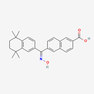 molecular formula C26H27NO3 B10760636 6-[Hydroxyimino-(5,5,8,8-tetramethyl-5,6,7,8-tetrahydro-naphtalen-2-YL)-methyl]-naphtalene-2-carboxylic acid 