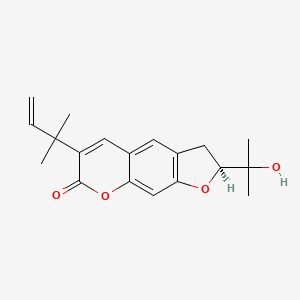 molecular formula C19H22O4 B10760661 6-(1,1-Dimethylallyl)-2-(1-hydroxy-1-methylethyl)-2,3-dihydro-7H-furo[3,2-G]chromen-7-one CAS No. 1268481-32-8