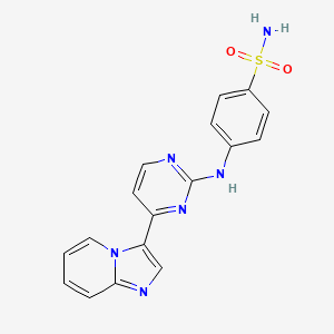 molecular formula C17H14N6O2S B10760672 4-[(4-Imidazo[1,2-A]pyridin-3-ylpyrimidin-2-YL)amino]benzenesulfonamide CAS No. 328061-37-6