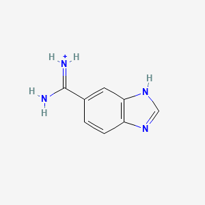 molecular formula C8H9N4+ B10760726 5-Amidino-benzimidazole 