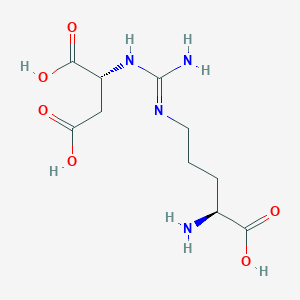 molecular formula C10H18N4O6 B10760731 (2R)-2-[[N'-[(4S)-4-amino-4-carboxybutyl]carbamimidoyl]amino]butanedioic acid 