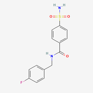 molecular formula C14H13FN2O3S B10760788 4-(Aminosulfonyl)-N-[(4-fluorophenyl)methyl]-benzamide 