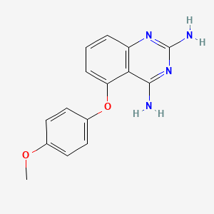 molecular formula C15H14N4O2 B10760796 5-(4-Methoxyphenoxy)-2,4-quinazolinediamine 