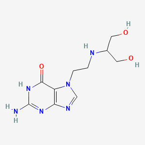 molecular formula C10H16N6O3 B10760799 2-Amino-7-[2-(2-hydroxy-1-hydroxymethyl-ethylamino)-ethyl]-1,7-dihydro-purin-6-one 