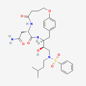 2-[(8S,11S)-11-{(1R)-1-Hydroxy-2-[isopentyl(phenylsulfonyl)amino]ethyl}-6,9-dioxo-2-oxa-7,10-diazabicyclo[11.2.2]heptadeca-1(15),13,16-trien-8-YL]acetamide