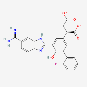 2-(5-{5-[Amino(iminio)methyl]-1H-benzimidazol-2-YL}-2'-fluoro-6-oxido-1,1'-biphenyl-3-YL)succinate