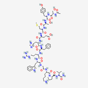 (4S)-4-[[(2S)-2-[[(2S)-2-[[(2S)-2-[[(2S)-2-acetamido-3-hydroxypropanoyl]amino]-3-(4-hydroxyphenyl)propanoyl]amino]-3-hydroxypropanoyl]amino]-4-methylsulfanylbutanoyl]amino]-5-[[1-[[(2S)-1-[[(2S)-1-[[(2S)-1-[[2-[[(2S)-6-amino-1-[(2S)-2-[[(2S)-1-amino-3-methyl-1-oxobutan-2-yl]carbamoyl]pyrrolidin-1-yl]-1-oxohexan-2-yl]amino]-2-oxoethyl]amino]-3-(1H-indol-3-yl)-1-oxopropan-2-yl]amino]-5-carbamimidamido-1-oxopentan-2-yl]amino]-1-oxo-3-phenylpropan-2-yl]amino]-3-(1H-imidazol-5-yl)-1-oxopropan-2-yl]amino]-5-oxopentanoic acid