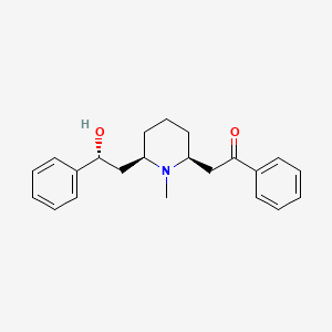 molecular formula C22H27NO2 B10761101 Lobeline, (+)- CAS No. 134-65-6