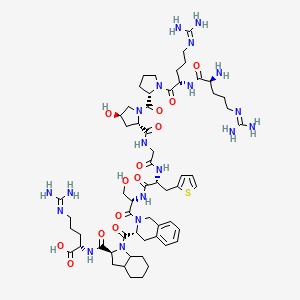 molecular formula C59H89N19O13S B10761256 H-Arg-Arg-Pro-Hyp-Gly-D-2Thi-Ser-D-Tic-Oic(3axi,7axi)-Arg-OH 