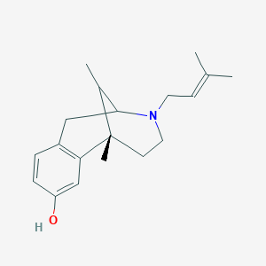 molecular formula C19H27NO B10761529 (1S)-1,13-dimethyl-10-(3-methylbut-2-enyl)-10-azatricyclo[7.3.1.02,7]trideca-2(7),3,5-trien-4-ol CAS No. 7361-76-4