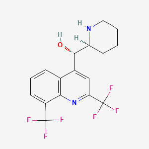 molecular formula C17H16F6N2O B10761715 (S)-[2,8-bis(trifluoromethyl)quinolin-4-yl]-[(2S)-piperidin-2-yl]methanol CAS No. 58737-31-8