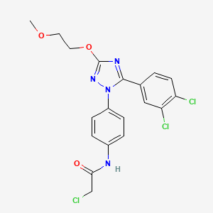 molecular formula C19H17Cl3N4O3 B10761723 2-Chloro-N-(4-(5-(3,4-dichlorophenyl)-3-(2-methoxyethoxy)-1H-1,2,4-triazol-1-yl)phenyl)acetamide 