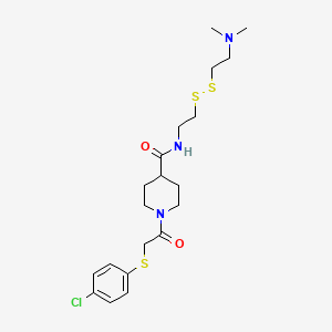 molecular formula C20H30ClN3O2S3 B10761728 1-[2-(4-chlorophenyl)sulfanylacetyl]-N-[2-[2-(dimethylamino)ethyldisulfanyl]ethyl]piperidine-4-carboxamide 