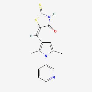 molecular formula C15H13N3OS2 B10761741 5-[[2,5-Dimethyl-1-(3-pyridinyl)-1H-pyrrol-3-yl]methylene]-2-thioxo-4-thiazolidinone 