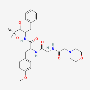 molecular formula C31H40N4O7 B10761772 3-(4-methoxyphenyl)-N-[1-[(2S)-2-methyloxiran-2-yl]-1-oxo-3-phenylpropan-2-yl]-2-[2-[(2-morpholin-4-ylacetyl)amino]propanoylamino]propanamide 