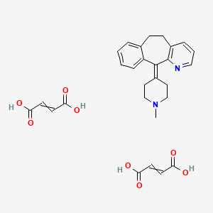 molecular formula C28H30N2O8 B10761781 But-2-enedioic acid;2-(1-methylpiperidin-4-ylidene)-4-azatricyclo[9.4.0.03,8]pentadeca-1(15),3(8),4,6,11,13-hexaene 