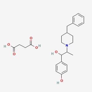 molecular formula C25H33NO6 B10761820 4-[2-(4-Benzylpiperidin-1-yl)-1-hydroxypropyl]phenol;butanedioic acid 