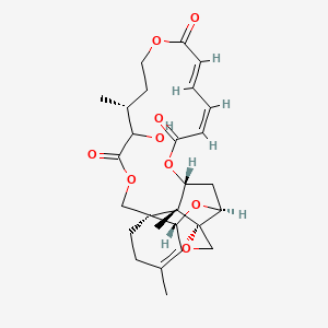 molecular formula C27H34O9 B10761986 (1S,3R,8R,13R,18E,20Z,24R,25R,26S)-12-hydroxy-5,13,25-trimethylspiro[2,10,16,23-tetraoxatetracyclo[22.2.1.03,8.08,25]heptacosa-4,18,20-triene-26,2'-oxirane]-11,17,22-trione 