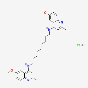 molecular formula C31H41ClN4O2 B10761995 N,N'-bis(6-methoxy-2-methylquinolin-4-yl)nonane-1,9-diamine hydrochloride CAS No. 2650779-08-9