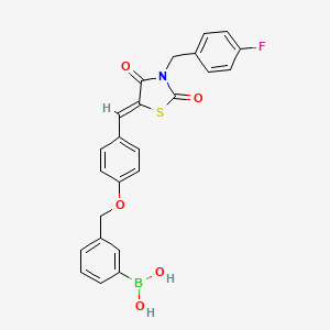 (Z)-(3-((4-((3-(4-fluorobenzyl)-2,4-dioxothiazolidin-5-ylidene)methyl)phenoxy)methyl)phenyl)boronic acid