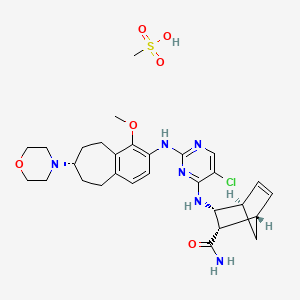 (1S,2S,3R,4R)-3-[[5-chloro-2-[[(7S)-4-methoxy-7-morpholin-4-yl-6,7,8,9-tetrahydro-5H-benzo[7]annulen-3-yl]amino]pyrimidin-4-yl]amino]bicyclo[2.2.1]hept-5-ene-2-carboxamide;methanesulfonic acid